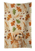 Toy Apricot Poodle Heirloom Fall Kitchen Towel Velour Plush Front and Cotton Loop Back Machine Washable