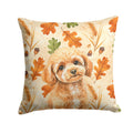 Toy Apricot Poodle Heirloom Fall Decorative Throw Pillow 14x14 Indoor Outdoor Accent Cushion, Fabric Cover with Insert for Sofa, Bed, Porch & Living Room