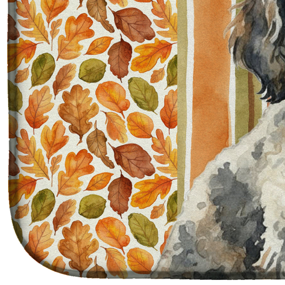 Toy Parti Poodle Heirloom Fall Dish Drying Mat Absorbent Dish Drying Mat Pad for Kitchen Counter Dish Drainer Mat for Countertop, 14 x 21", Multicolor