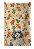 Toy Parti Poodle Heirloom Fall Kitchen Towel Velour Plush Front and Cotton Loop Back Machine Washable