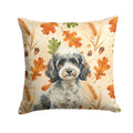 Toy Parti Poodle Heirloom Fall Decorative Throw Pillow 14x14 Indoor Outdoor Accent Cushion, Fabric Cover with Insert for Sofa, Bed, Porch & Living Room