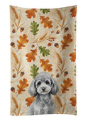 Toy Silver Poodle Heirloom Fall Kitchen Towel Velour Plush Front and Cotton Loop Back Machine Washable