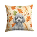 Toy Silver Poodle Heirloom Fall Decorative Throw Pillow 18x18 Indoor Outdoor Accent Cushion, Fabric Cover with Insert for Sofa, Bed, Porch & Living Room