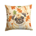 Fawn Pug Heirloom Fall Decorative Throw Pillow 18x18 Indoor Outdoor Accent Cushion, Fabric Cover with Insert for Sofa, Bed, Porch & Living Room