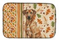 Rhodesian Ridgeback Heirloom Fall Dish Drying Mat Absorbent Dish Drying Mat Pad for Kitchen Counter Dish Drainer Mat for Countertop, 14 x 21", Multicolor