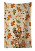 Rhodesian Ridgeback Heirloom Fall Kitchen Towel Velour Plush Front and Cotton Loop Back Machine Washable