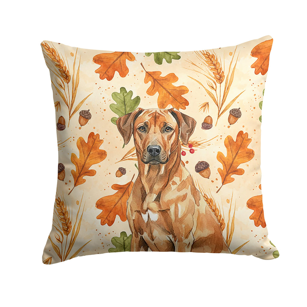 Rhodesian Ridgeback Heirloom Fall Decorative Throw Pillow 18x18 Indoor Outdoor Accent Cushion, Fabric Cover with Insert for Sofa, Bed, Porch & Living Room