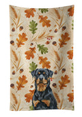 Rottweiler Heirloom Fall Kitchen Towel Velour Plush Front and Cotton Loop Back Machine Washable