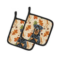 Rottweiler Heirloom Fall Pot Holder Set of 2 Heat Resistant Quilted Hot Pads 7.5 x 7.5 Inch, Insulated Kitchen Trivets for Cooking & Baking