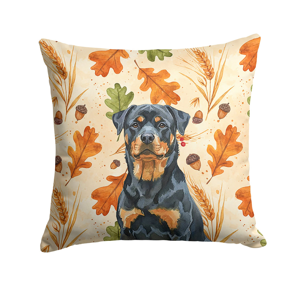 Rottweiler Heirloom Fall Decorative Throw Pillow 18x18 Indoor Outdoor Accent Cushion, Fabric Cover with Insert for Sofa, Bed, Porch & Living Room
