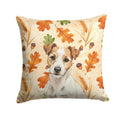 White with Tan Markings Russell Terrier Heirloom Fall Decorative Throw Pillow 14x14 Indoor Outdoor Accent Cushion, Fabric Cover with Insert for Sofa, Bed, Porch & Living Room