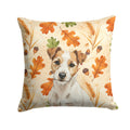 White with Tan Markings Russell Terrier Heirloom Fall Decorative Throw Pillow 18x18 Indoor Outdoor Accent Cushion, Fabric Cover with Insert for Sofa, Bed, Porch & Living Room