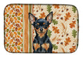 Black and Tan Russian Toy Heirloom Fall Dish Drying Mat Absorbent Dish Drying Mat Pad for Kitchen Counter Dish Drainer Mat for Countertop, 14 x 21", Multicolor