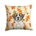 Brindle and White Saint Bernard Heirloom Fall Decorative Throw Pillow 14x14 Indoor Outdoor Accent Cushion, Fabric Cover with Insert for Sofa, Bed, Porch & Living Room