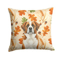 Brown and White Saint Bernard Heirloom Fall Decorative Throw Pillow 14x14 Indoor Outdoor Accent Cushion, Fabric Cover with Insert for Sofa, Bed, Porch & Living Room