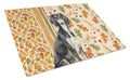 Black and Tan Saluki Heirloom Fall Cutting Board Tempered Glass Kitchen Cutting Surface, Heat Resistant Chopping, Non-Slip Feet, Food Prep & Serving