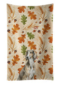 Grizzle Saluki Heirloom Fall Kitchen Towel Velour Plush Front and Cotton Loop Back Machine Washable