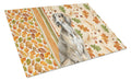 Grizzle Saluki Heirloom Fall Cutting Board Tempered Glass Kitchen Cutting Surface, Heat Resistant Chopping, Non-Slip Feet, Food Prep & Serving