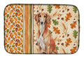 Red Saluki Heirloom Fall Dish Drying Mat Absorbent Dish Drying Mat Pad for Kitchen Counter Dish Drainer Mat for Countertop, 14 x 21", Multicolor