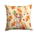 Red Saluki Heirloom Fall Decorative Throw Pillow 14x14 Indoor Outdoor Accent Cushion, Fabric Cover with Insert for Sofa, Bed, Porch & Living Room
