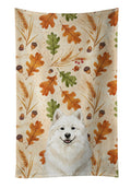Cream Samoyed Heirloom Fall Kitchen Towel Velour Plush Front and Cotton Loop Back Machine Washable