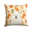 Cream Samoyed Heirloom Fall Decorative Throw Pillow 14x14 Indoor Outdoor Accent Cushion, Fabric Cover with Insert for Sofa, Bed, Porch & Living Room