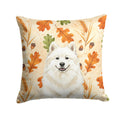 Cream Samoyed Heirloom Fall Decorative Throw Pillow 18x18 Indoor Outdoor Accent Cushion, Fabric Cover with Insert for Sofa, Bed, Porch & Living Room