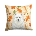 White Samoyed Heirloom Fall Decorative Throw Pillow 18x18 Indoor Outdoor Accent Cushion, Fabric Cover with Insert for Sofa, Bed, Porch & Living Room