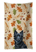 Schipperke Heirloom Fall Kitchen Towel Velour Plush Front and Cotton Loop Back Machine Washable