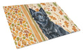 Schipperke Heirloom Fall Cutting Board Tempered Glass Kitchen Cutting Surface, Heat Resistant Chopping, Non-Slip Feet, Food Prep & Serving