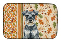 Schnauzer Heirloom Fall Dish Drying Mat Absorbent Dish Drying Mat Pad for Kitchen Counter Dish Drainer Mat for Countertop, 14 x 21", Multicolor