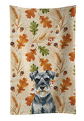 Schnauzer Heirloom Fall Kitchen Towel Velour Plush Front and Cotton Loop Back Machine Washable