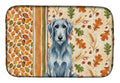 Blue-Gray Scottish Deerhound Heirloom Fall Dish Drying Mat Absorbent Dish Drying Mat Pad for Kitchen Counter Dish Drainer Mat for Countertop, 14 x 21", Multicolor