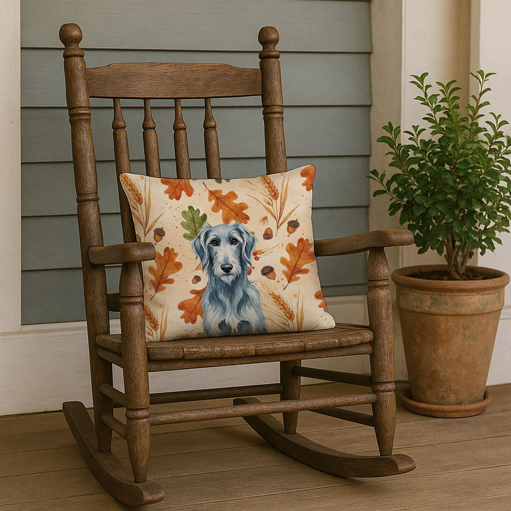 Blue-Gray Scottish Deerhound Heirloom Fall Decorative Throw Pillow 18x18 Indoor Outdoor Accent Cushion, Fabric Cover with Insert for Sofa, Bed, Porch & Living Room