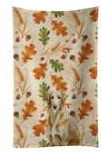 Wheaten Scottish Deerhound Heirloom Fall Kitchen Towel Velour Plush Front and Cotton Loop Back Machine Washable