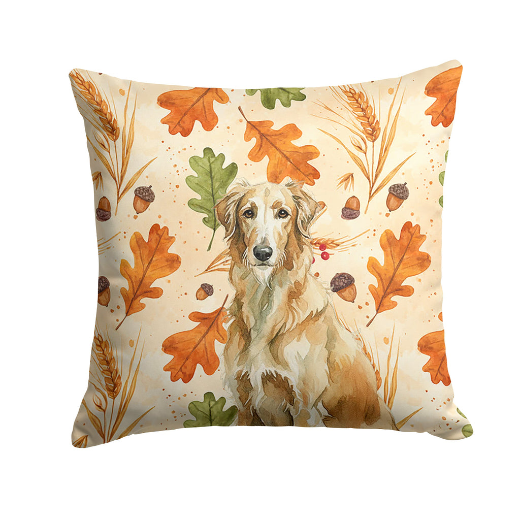 Wheaten Scottish Deerhound Heirloom Fall Decorative Throw Pillow 18x18 Indoor Outdoor Accent Cushion, Fabric Cover with Insert for Sofa, Bed, Porch & Living Room