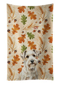 Sealyham Terrier Heirloom Fall Kitchen Towel Velour Plush Front and Cotton Loop Back Machine Washable