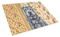 Black Shar Pei Heirloom Fall Cutting Board Tempered Glass Kitchen Cutting Surface, Heat Resistant Chopping, Non-Slip Feet, Food Prep & Serving