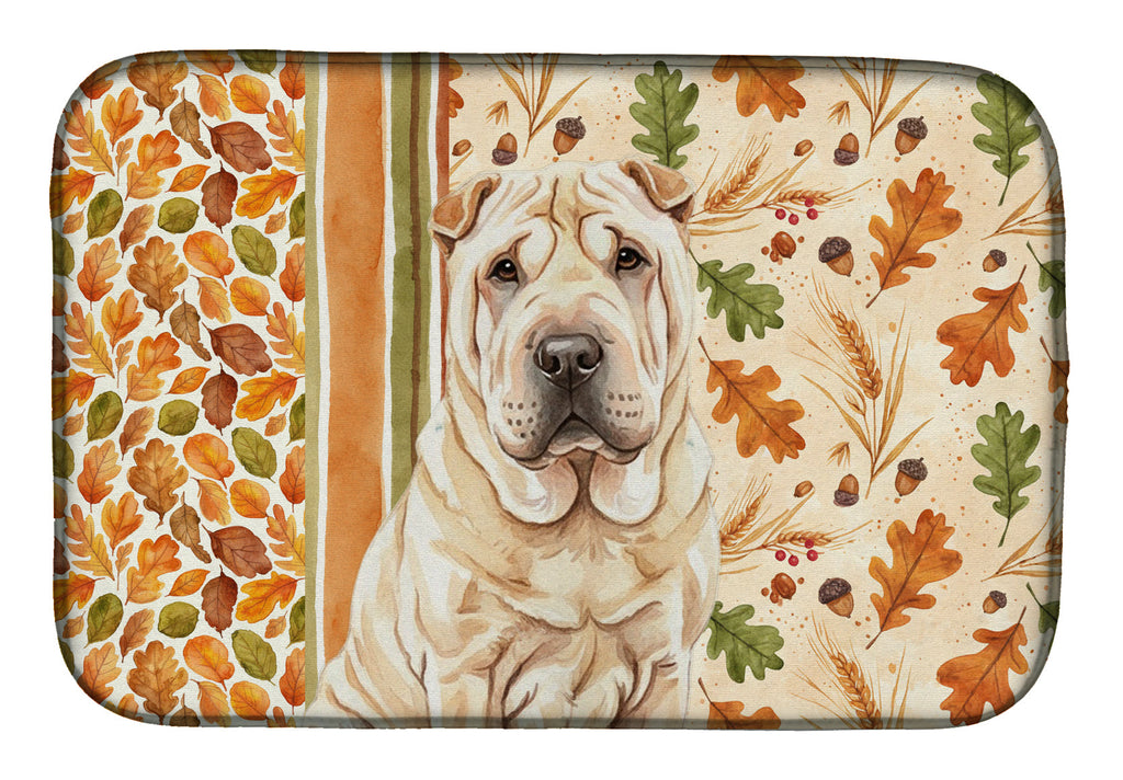 Shar Pei Heirloom Fall Dish Drying Mat Absorbent Dish Drying Mat Pad for Kitchen Counter Dish Drainer Mat for Countertop, 14 x 21", Multicolor