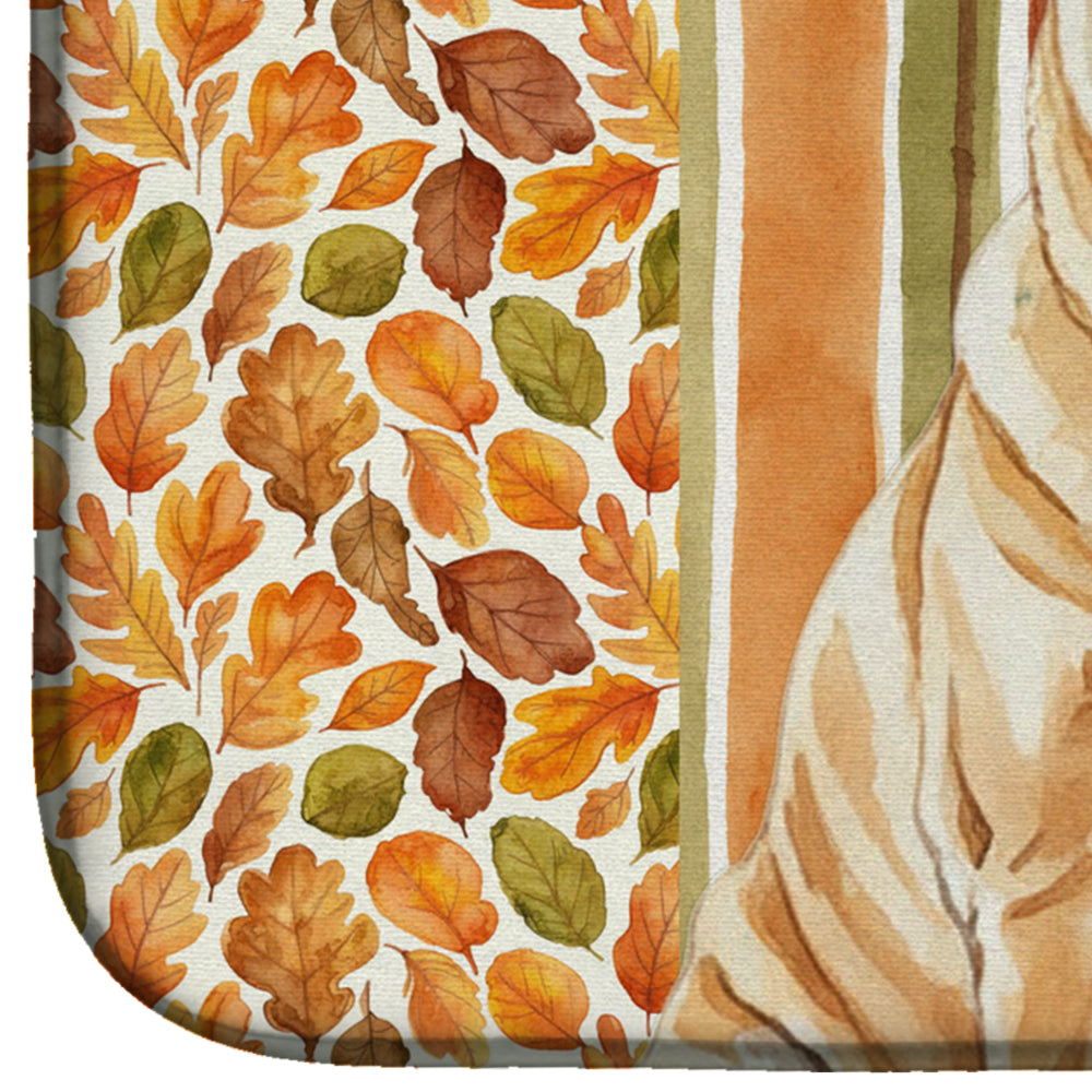 Red Shar Pei Heirloom Fall Dish Drying Mat Absorbent Dish Drying Mat Pad for Kitchen Counter Dish Drainer Mat for Countertop, 14 x 21", Multicolor
