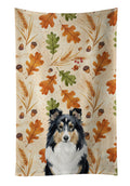 Tricolor Sheltie Heirloom Fall Kitchen Towel Velour Plush Front and Cotton Loop Back Machine Washable