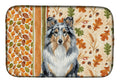 Blue Merle Sheltie Heirloom Fall Dish Drying Mat Absorbent Dish Drying Mat Pad for Kitchen Counter Dish Drainer Mat for Countertop, 14 x 21", Multicolor