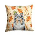 Blue Merle Sheltie Heirloom Fall Decorative Throw Pillow 18x18 Indoor Outdoor Accent Cushion, Fabric Cover with Insert for Sofa, Bed, Porch & Living Room