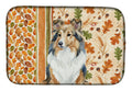 Sable Sheltie Heirloom Fall Dish Drying Mat Absorbent Dish Drying Mat Pad for Kitchen Counter Dish Drainer Mat for Countertop, 14 x 21", Multicolor