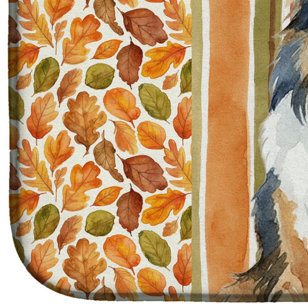 Sable Sheltie Heirloom Fall Dish Drying Mat Absorbent Dish Drying Mat Pad for Kitchen Counter Dish Drainer Mat for Countertop, 14 x 21", Multicolor