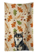 Black and Tan Shiba Inu Heirloom Fall Kitchen Towel Velour Plush Front and Cotton Loop Back Machine Washable