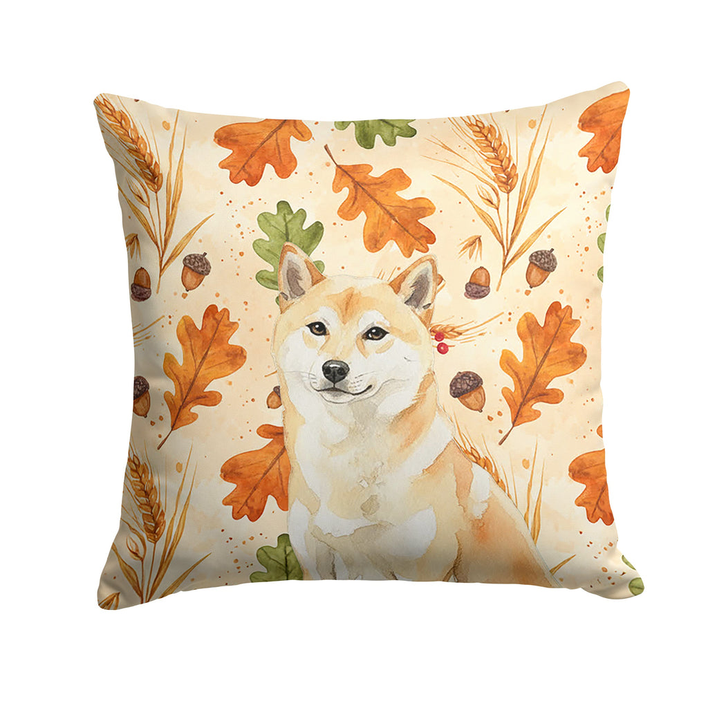Cream Shiba Inu Heirloom Fall Decorative Throw Pillow 18x18 Indoor Outdoor Accent Cushion, Fabric Cover with Insert for Sofa, Bed, Porch & Living Room