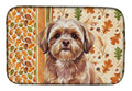 Liver Shih Tzu Heirloom Fall Dish Drying Mat Absorbent Dish Drying Mat Pad for Kitchen Counter Dish Drainer Mat for Countertop, 14 x 21", Multicolor