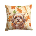 Liver Shih Tzu Heirloom Fall Decorative Throw Pillow 14x14 Indoor Outdoor Accent Cushion, Fabric Cover with Insert for Sofa, Bed, Porch & Living Room
