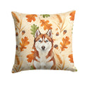 Red and White Siberian Husky Heirloom Fall Decorative Throw Pillow 18x18 Indoor Outdoor Accent Cushion, Fabric Cover with Insert for Sofa, Bed, Porch & Living Room
